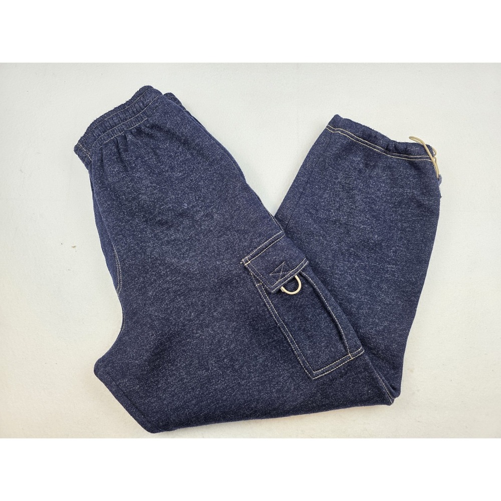 Chief USA‎ Sportswear Heavyweight Cargo Fleece Sweatpants Size XL Blue Baggy